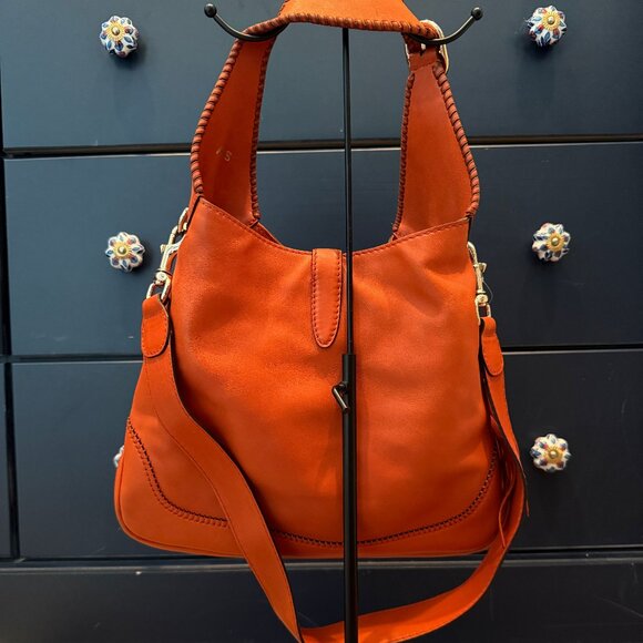Gucci Orange Leather Jackie 2-Way Shoulder Bag with Tassels - Picture 2 of 3